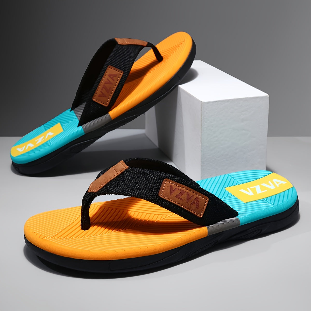 WalkKaro Men’s Colour-Block Summer Sandals 2025 – Cushioned EVA Insole | Non-Slip Sole | Beach & Vacation Casual