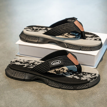 WalkKaro Men’s Slip-On Slides – Turquoise/Blue/Black | Indoor & Outdoor Casual