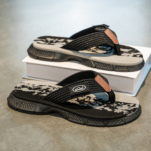 WalkKaro Men’s Slip-On Slides – Turquoise/Blue/Black | Indoor & Outdoor Casual