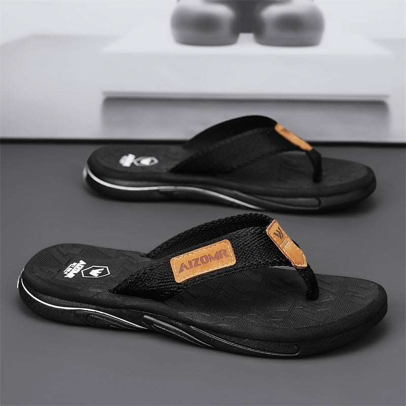 WalkKaro Men’s Trendy Solid-Colour Flip-Flops – Lightweight Non-Slip Rubber Sole | Casual Outdoor