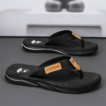 WalkKaro Men’s Trendy Solid-Colour Flip-Flops – Lightweight Non-Slip Rubber Sole | Casual Outdoor