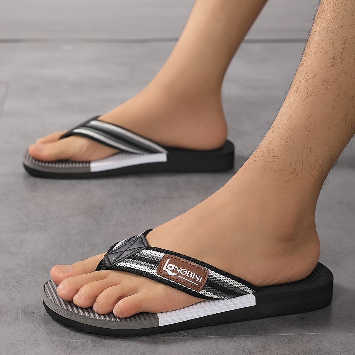 WalkKaro Men’s Woven Strap Slip-On Sandals – Breathable Summer Casual