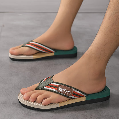 WalkKaro Men’s Woven Strap Slip-On Sandals – Breathable Summer Casual