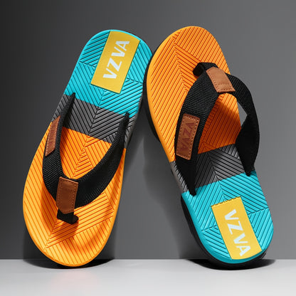 WalkKaro Men’s Colour-Block Summer Sandals 2025 – Cushioned EVA Insole | Non-Slip Sole | Beach & Vacation Casual