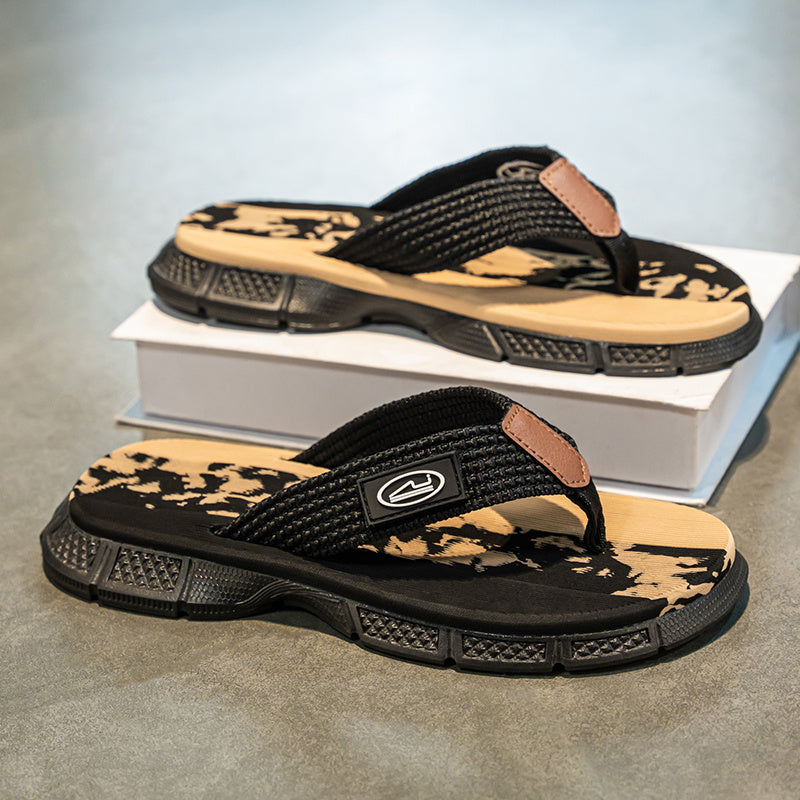 WalkKaro Men’s Slip-On Slides – Turquoise/Blue/Black | Indoor & Outdoor Casual