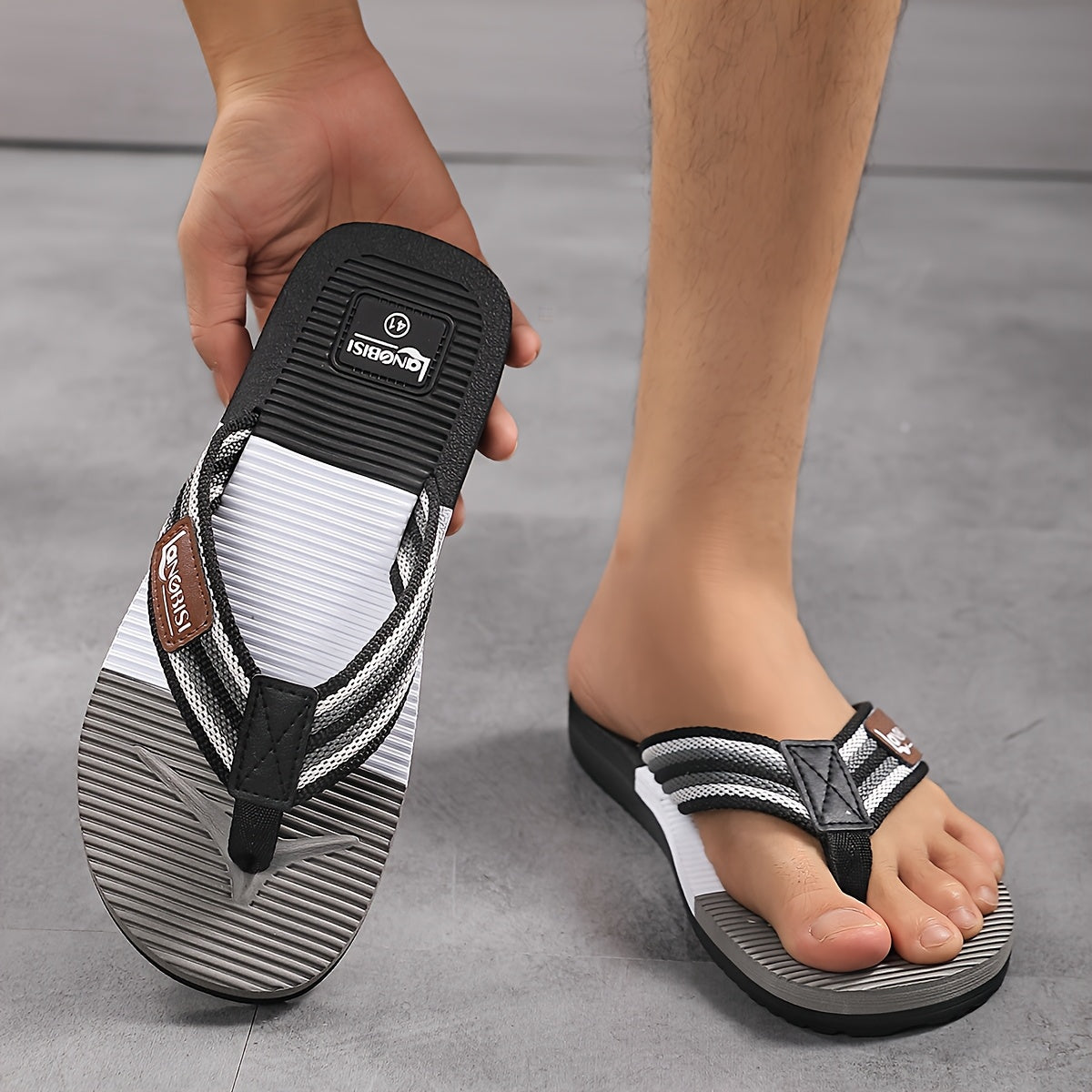 WalkKaro Men’s Woven Strap Slip-On Sandals – Breathable Summer Casual