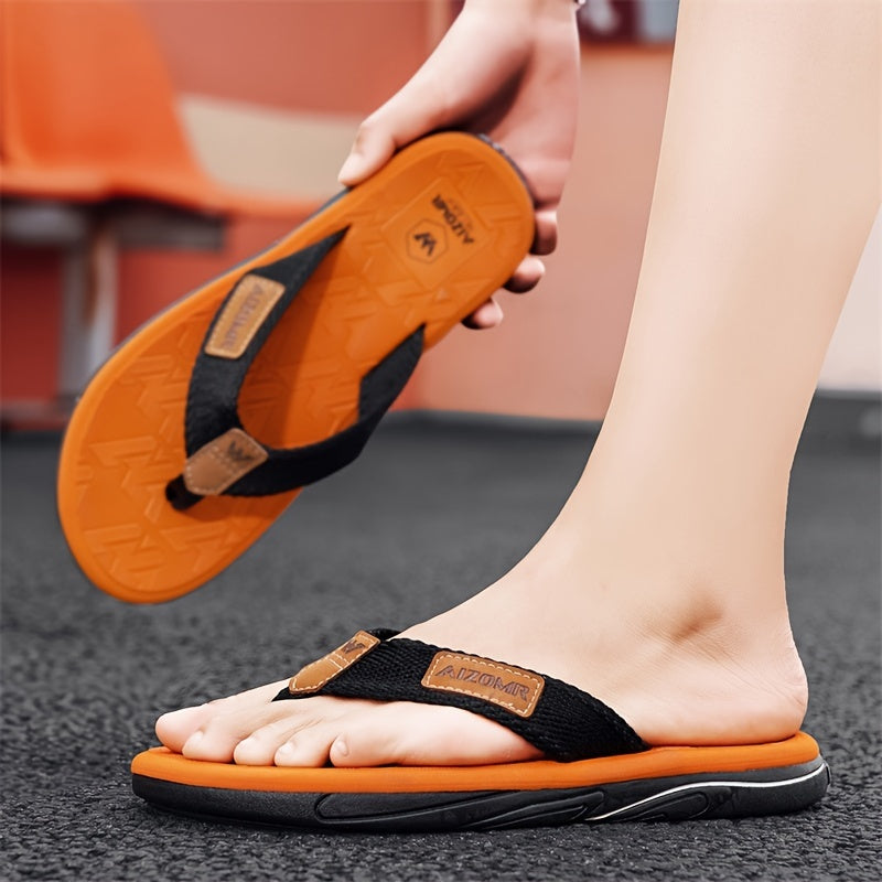 WalkKaro Men’s Trendy Solid-Colour Flip-Flops – Lightweight Non-Slip Rubber Sole | Casual Outdoor