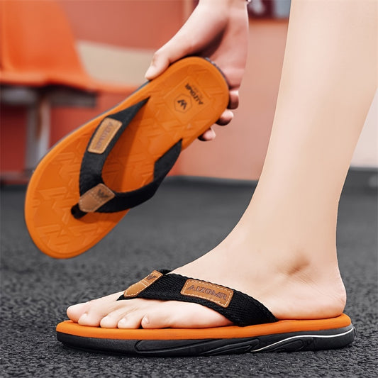 WalkKaro Men’s Trendy Solid-Colour Flip-Flops – Lightweight Non-Slip Rubber Sole | Casual Outdoor