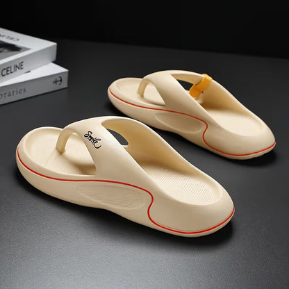 WalkKaro Men’s Thick-Sole Slip-On Thong Sandals – Cushioned EVA+MD | Lightweight & Breathable | Outdoor & Daily Wear