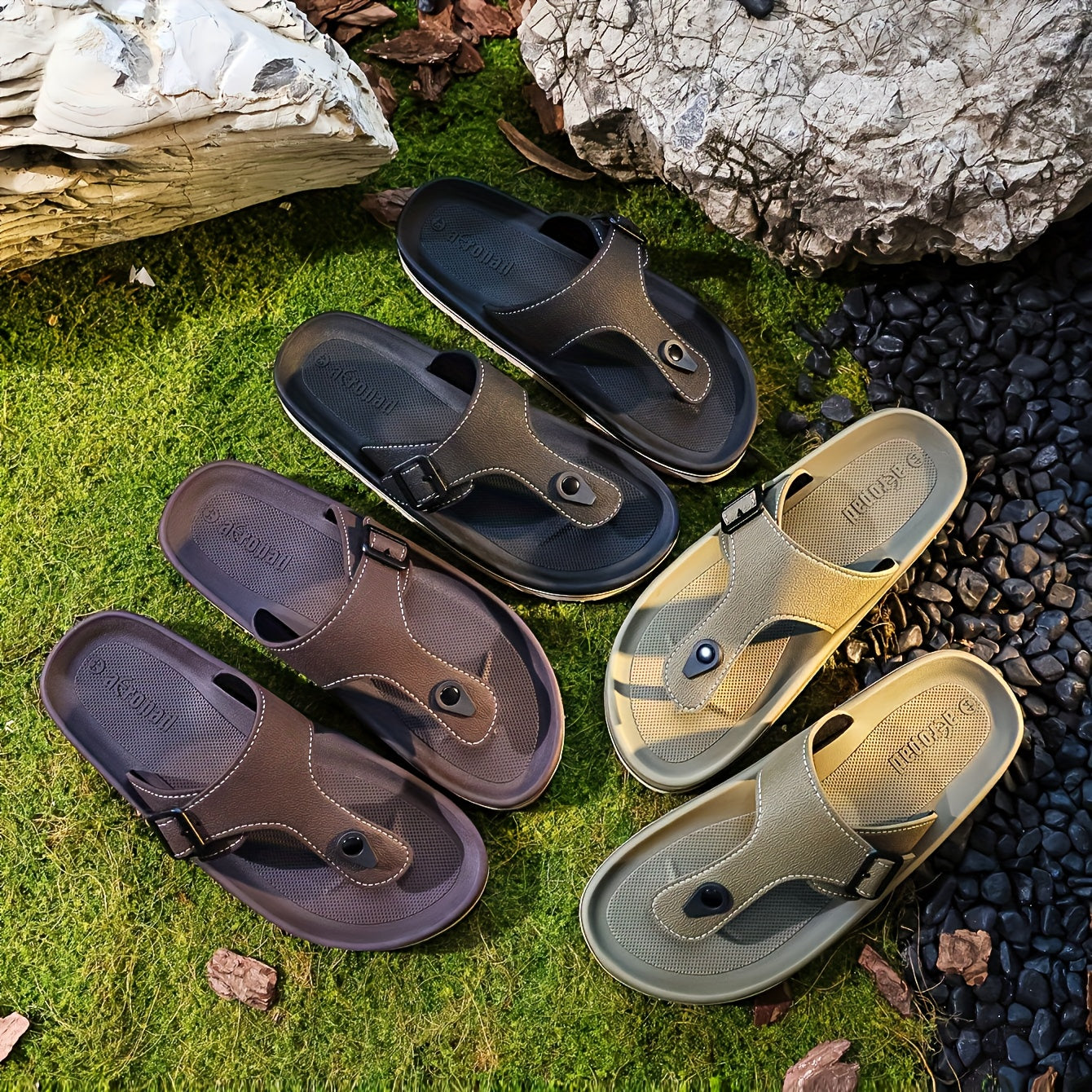 WalkKaro EVA Slip-On Slippers – Adjustable Strap, Thick Cushioned Sole (Unisex)