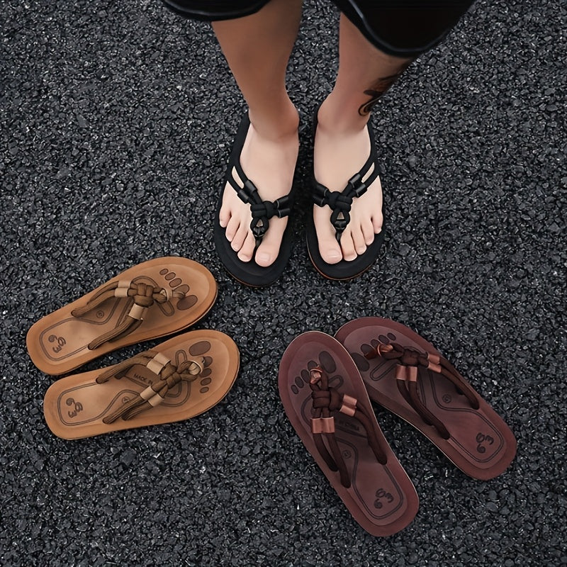 WalkKaro Men’s Classic Retro Flip-Flops – Non-Slip EVA Sole | Summer Beach & Outdoor Activities