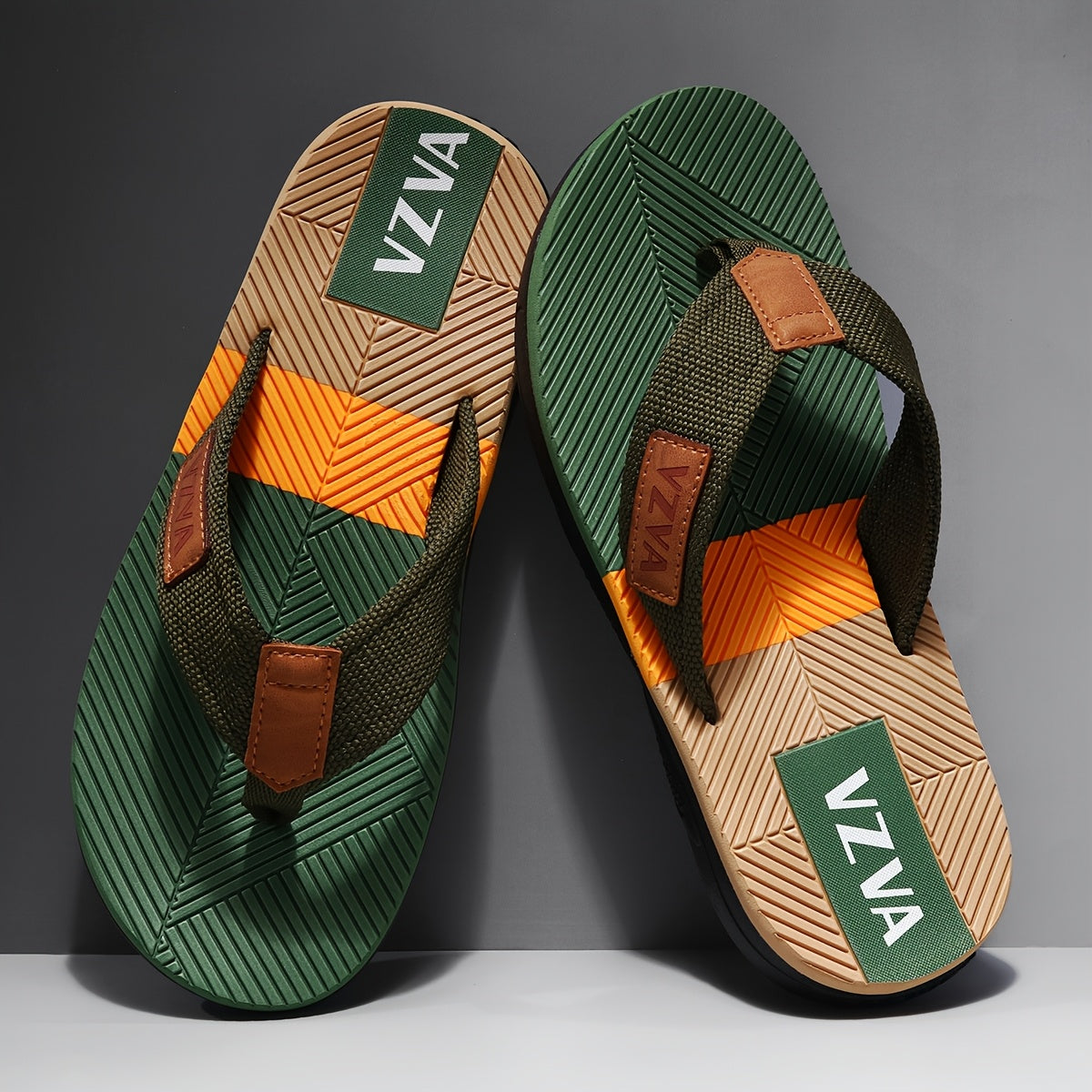 WalkKaro Men’s 2025 Summer Colour-Block Sandals – Cushioned EVA Insole | Non-Slip Sole | Beach & Vacation Style