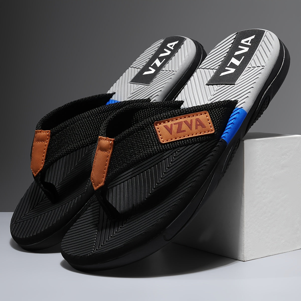 WalkKaro Men’s 2025 Summer Colour-Block Sandals – Cushioned EVA Insole | Non-Slip Sole | Beach & Vacation Style