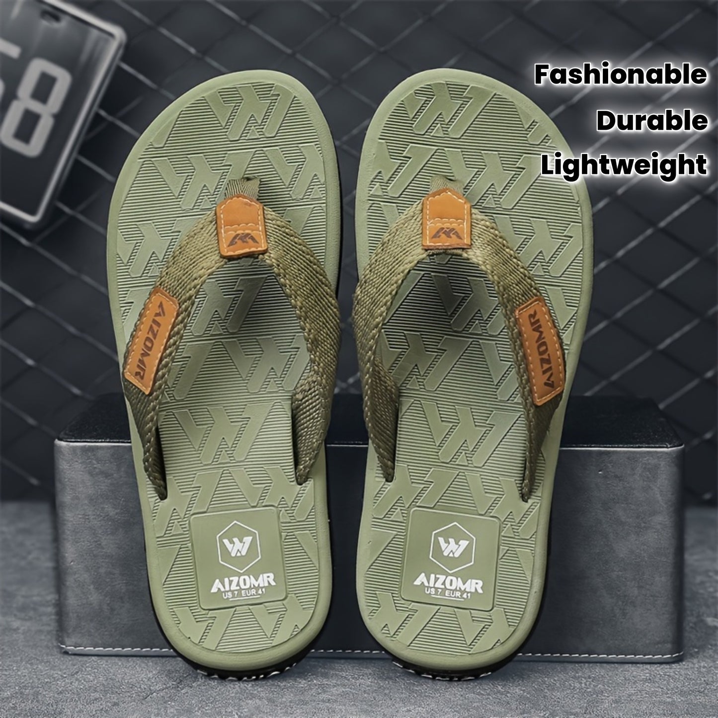 WalkKaro Men’s Trendy Solid-Colour Flip-Flops – Lightweight Non-Slip Rubber Sole | Casual Outdoor