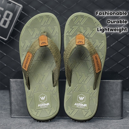 WalkKaro Men’s Trendy Solid-Colour Flip-Flops – Lightweight Non-Slip Rubber Sole | Casual Outdoor