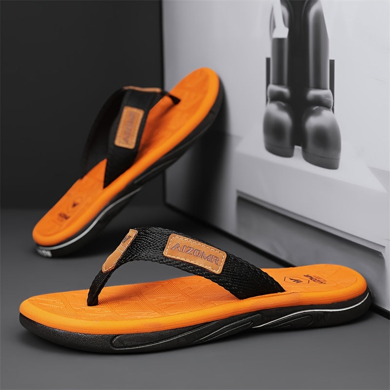 WalkKaro Men’s Trendy Solid-Colour Flip-Flops – Lightweight Non-Slip Rubber Sole | Casual Outdoor
