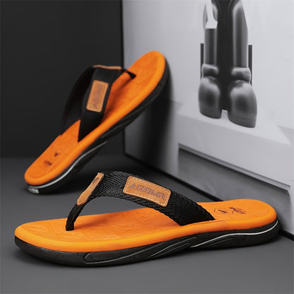 WalkKaro Men’s Trendy Solid-Colour Flip-Flops – Lightweight Non-Slip Rubber Sole | Casual Outdoor