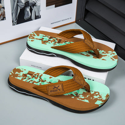 WalkKaro Men’s PU + EVA Moccasin Slides – Slip-On | Round Toe | Multi-Color | Arch Support